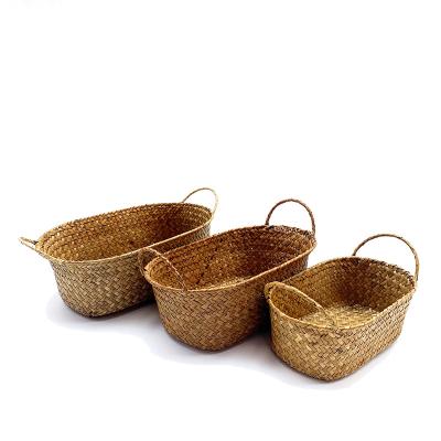 China High Quality Sustainable Home Decor Multifunctional Handmade Rectangle Woven Basket for sale