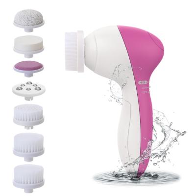 China DEEP CLEANING OEM 5 in 1 Sonic Handheld Facial Cleansing Brush Portable Cordless Rotation Face Brush Waterproof Detergent for sale