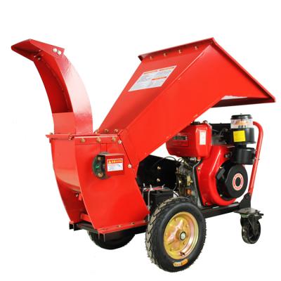 China Portable Hydraulic Wood Branch Portable Wood Chipper Wood Chipper Shredder Industrial Barrel Shredder 192F Electrically Started English Diesel for sale