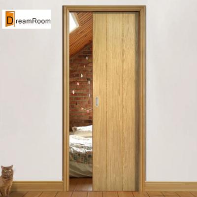 China Contemporary Space Saving Interior Wooden Sliding Doors In The Wall Cavity for sale