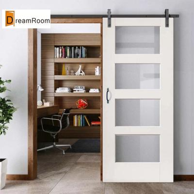 China Contemporary Wooden Sliding Barn Door Interior Wood Barn Doors For Bedroom for sale