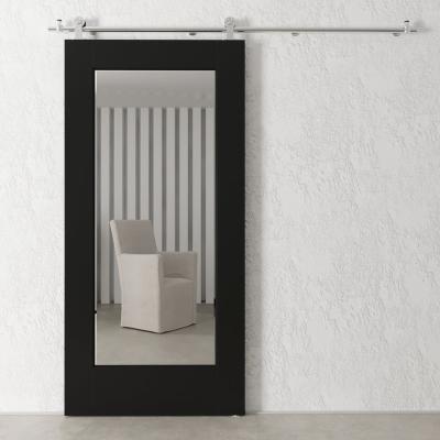 China Contemporary interior wooden interior door with mirror on one side for sale