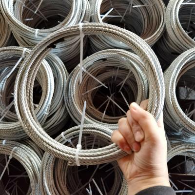 China Hot Selling Custom Construction 6x7 FC 4.8mm Tensile Strength Galvanized Steel Wire Rope For Material Handling Tools for sale