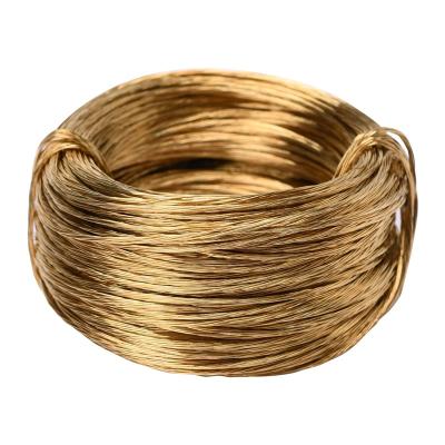 China 1x7 1mm Iron Wire Strand Rope Brass Clad Copper Coated Cable For Hanging Binding Fixing for sale