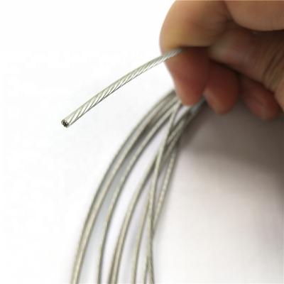 China Construction 1x7 2mm UV Protected Transparent PVC Covered 2.7mm Galvanized Steel Cable For Clothesline for sale