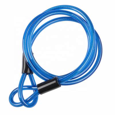 China Goods Hoisting 2 Loops Safety Safety Steel Cable Rigging 2mm With Aluminum Sleeve And Heat Shank for sale