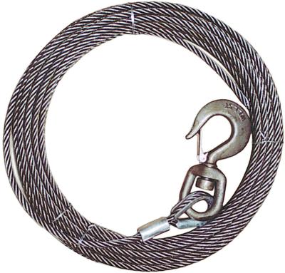 China Steel Thimble and Hook Wire Rope Pendants and Binding Wire Aircraft Winch Cable with Aluminum Sleeve Eyes for sale