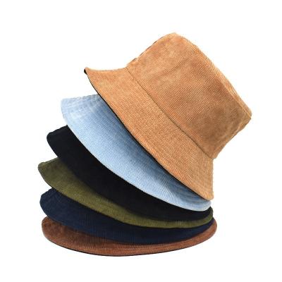 China Hat Designed Adults Unisex Corduroy Fisherman Character Outdoor Fashion Winter Reversible Bucket Hat for sale