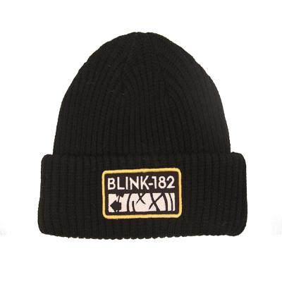 China China factory COMMON black cotton knit beanies hat embroidery knitted custom beanie hats beanie for adult for sale