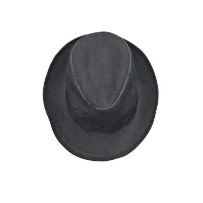 China Custom Cowboy Stylish Classic Cap Wholesale Character Denim Fedora Hats for sale