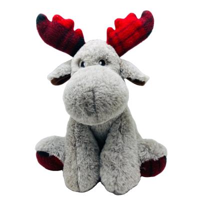 China 2021Custom Cute Stuffed Moose Plush Animals Deer Super Soft Christmas Little Moose For Baby Boy Girls for sale