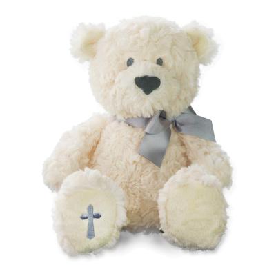 China Stunning Soft 2021Custom The Lord's Prayer Bear With Ribbon Cross Children's Plush Toy for sale