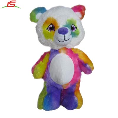 China WHOLESALE STANDING PLUSH TOY RAINBOW PANDA TEDDY BEAR eco-friendly and eco-environmental for sale