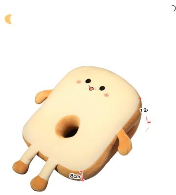 China Cute New Portable Creative Silk Nap Pillow Soft Nap Pillow Soft Toast Bread Plush Toys Home Department Pillow for sale