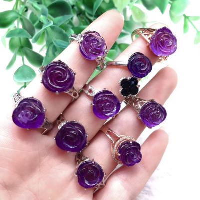 China Purple and Rose Gold Ring Fashion Jewelry Popularity of Romantic Women's Birthday Gifts for sale