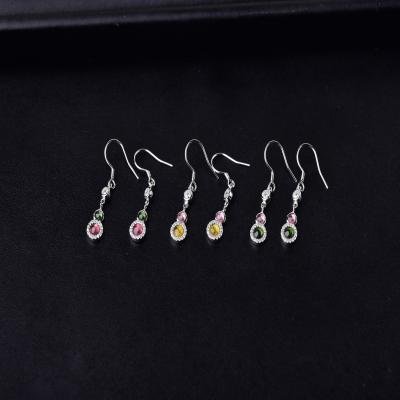 China Romantic Hot Selling Earrings Fashion Style Gemstone Semi Back Popularity for sale