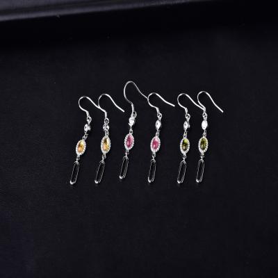 China Wholesale Romantic Women's Birthday Gift Earrings Crafts Folk Tourmaline Earrings for sale