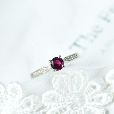 China Romantic Semi Previous Gemstone Garnet Sterling Silver Ring Wholesale Price Natural for sale