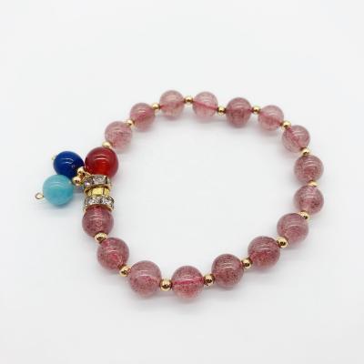 China Romantic Top Quality Natural Strawberry Crystal Bracelet Women Birthday Gifts for sale