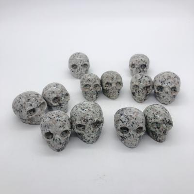 China China Hot Selling Products Polished Previous Stones Small Kiwi Jasper Skull Wholesale Hand Carved Popular for sale