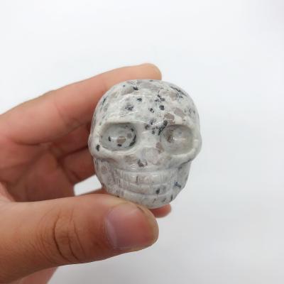 China Hot Sale China Small Kiwi Jasper Skull Crystal For Healing Feng Shui Popularity for sale