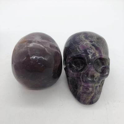 China China New Products Purple Fluorite Skull Wedding Souvenirs Gift Handmade Crafts for sale