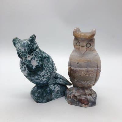 China China Hot Sale Products Ocean Jasper Owl Carving Crystal For Home Decoration for sale