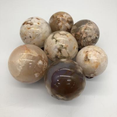 China Hot Selling Popular Polish Gemstone Sakura Agate Sphere Top Quality Feng Shui For Healing From China Factory Products for sale