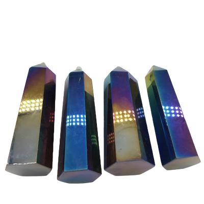 China Wholesale Natural China Quartz Point Magic Wand Healing Crystal Aura Obsidian Tower for sale