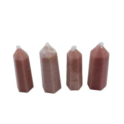 China Wholesale Natural China Quartz Point Magic Wand Healing Crystal Pink Opal Tower for sale