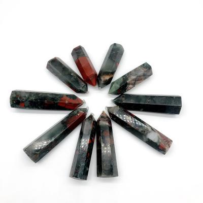 China Wholesale Natural China Quartz Point Magic Wand Healing Crystal African Blood Stone Tower for sale