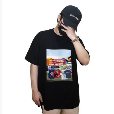 China Breathable Breathable Digital Printed Super Soft 100 Pattern T-shirts And Hats Mens Cotton T-shirt Custom Image Tees for sale