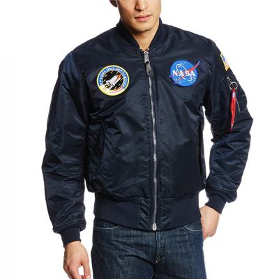 China Custom Made Men's Anti-pilling Anti-pilling USA Military Jacket, Mens Satin Embroidery NASA Ma1 Bomber Jacket Clothing for sale