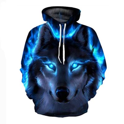 China Viable Wolf Athletic Pullover High Fashion Digital Printed 3D Hoodie/Hoodies Unisex Hooded 30T Sweatshirt Wholesale Custom Hoodies for sale