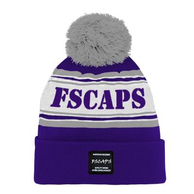 China breathable & waterproof breathable & Wholesale Custom Label Waterproof Pom Pom Winter Beanie Hat Acrylic Pom Beanie Your Own Logo Woven 100% Jacquard for sale