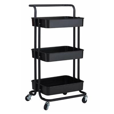 China Sustainable Wholesale Plastic Multilayer Kitchen Trolley Removable Storage Rack for sale