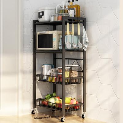 China Factory Direct Sale Durable Removable Rack Cart Kitchen Pantry Shelving Carts for sale