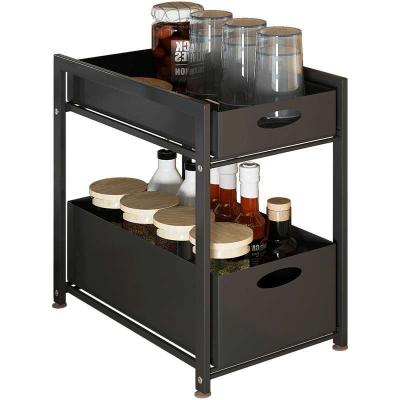 China Home viable factory selling best pull-out type kitchen spice storage racks cabinet price metal drawer finish basket for sale