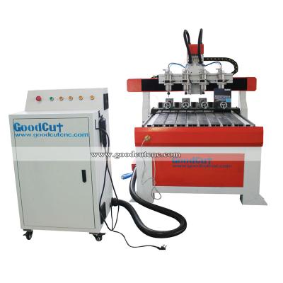 China With Multi Rotary For Making Cylinder Material 4 Axis 4 Industrial Head 6090 Multi Head CNC Router Machine With Rotary Spindle For Wood Cylinder for sale