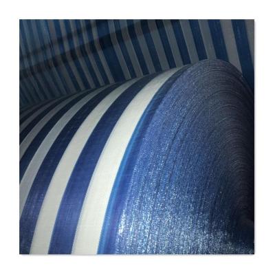 China Plain Blue White Stripe Tarpaulin Roll Up Waterproof Tarpaulins Material for sale