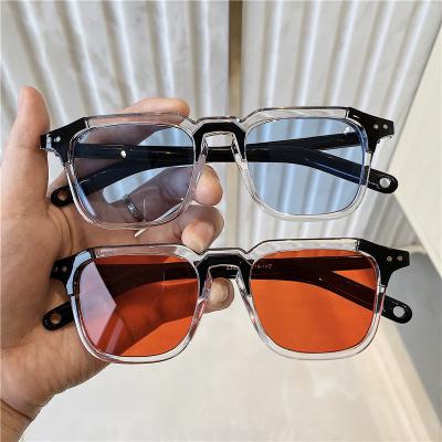 China Fashion sunglasses 2021 newest fashion square polygon sun glasses men women polygon sunglasses wholesale transparent shade vintage sun glasses custom made for sale