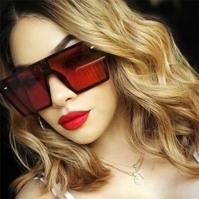 China Fashion Sunglasses 2021 Newest Fashion Big Frame Siamese Frame Eyewear Shade Sports Square Sunglasses Men Women Wholesale Custom Ski Goggles for sale