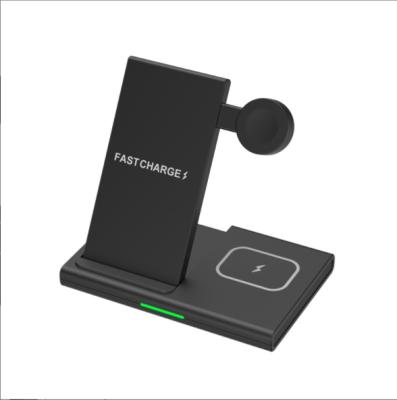 China Stable Fast Charging Radio Fast Charging Desktop Used Mobile Phone Charging 3 in 1 Wireless Charger Stand Iphone Samsung Phone Watch Earphone USB for sale