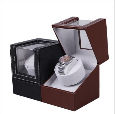 China Silent Rotation / Automatic Watch Winder Box Watches Motor Watchmaker Cabinet Black Leather Automatic Watches Box Silent Accessory Customize OEM for sale