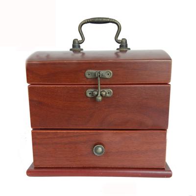 China New Innovative Wooden Storage Box Wooden With Handle Jewelry Paper Box Multilayer Jewelry Storage Box for sale