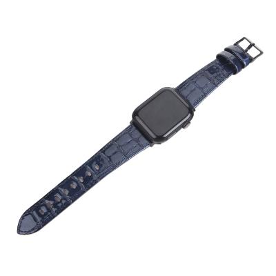 China Stylish Leather Texture Leather Belt Calfskin Watch Band Strap For Apple Watch Band Se Series 6 Strap 44mm 40mm 42mm 38mm for sale