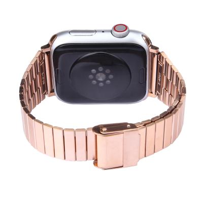 China Stainless Steel For Apple Watch Band 44mm 40mm 42mm 38mm Stainless Steel Belt Metal Buckle Luxury Watchband For Apple SE Series 6 5 4 3 2 1 for sale