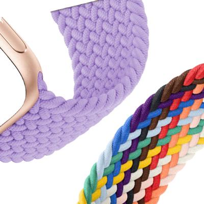 China Sports Braided SOLO LOOP Strap for Apple Watch Band 44mm 40mm 38mm 42mm 4 5 Se 6 7 45mm 41mm Nylon Strap Fabric Strap Correa iWatch 3 for sale