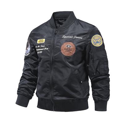 China Breathable Cheap Sheepskin Set Custom Logo Man Plain Leather Bomber Jacket for sale