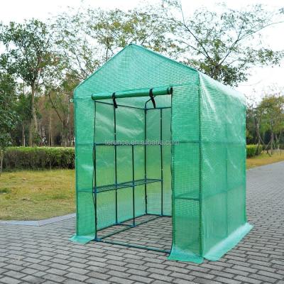 China Walk in garden green house Powder Coated Steel 143x143x195cm Easily Assembled for sale